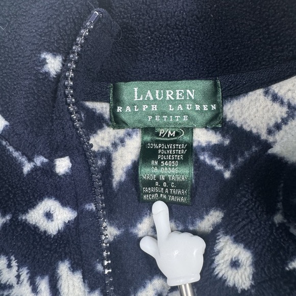 Lauren Ralph Lauren Fleece Aztec Nordic Sweater Quarter Zip Pullover Size PM - Picture 6 of 10